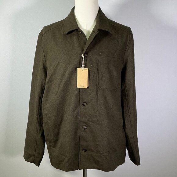 A.P.C. Jamie Men's Size XL Green Shirt Jacket NWT